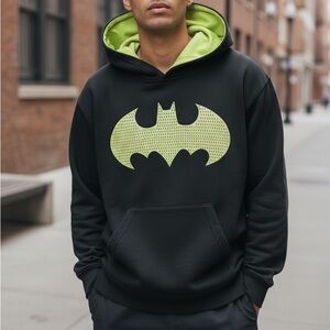Vintage Batman Black & Neon Yellow Dri-Fit Sweatshirt